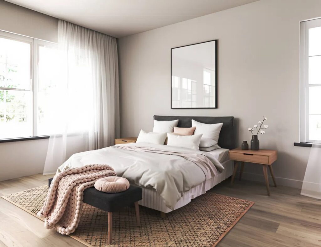 Neutral interiors bedroom painted by a house painter in Brentwood, TN